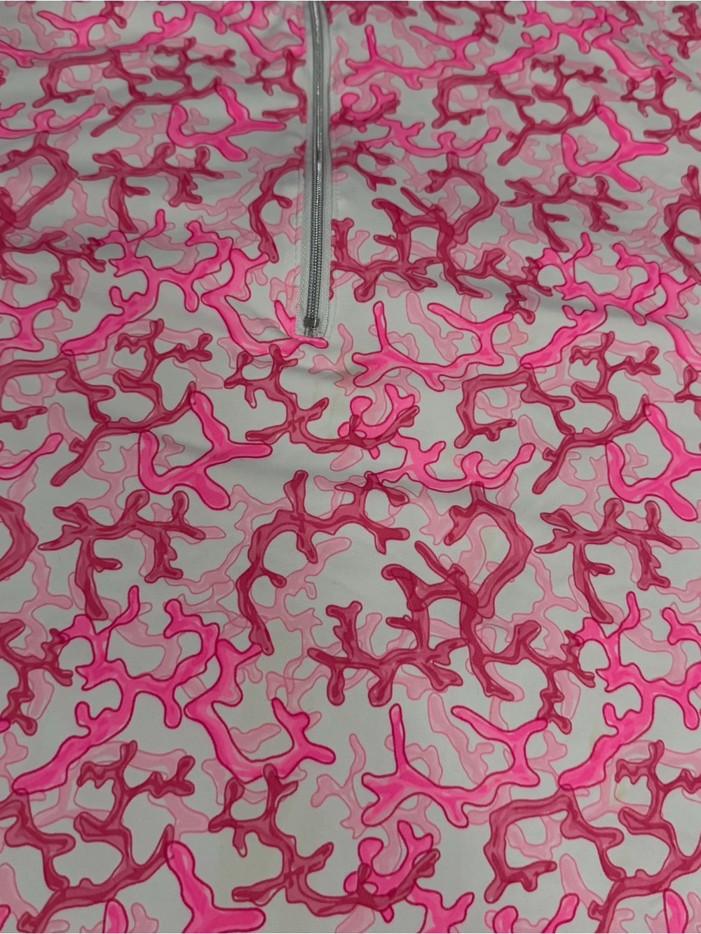 Lulu B Plus Size 2X Pink White Coral 1/4 Zip Pullover Nautical Coastal Beachy - Picture 3 of 11